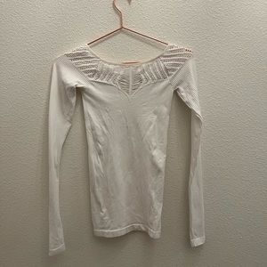Free People White Slim Long Sleeve
